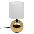 Lampada Timeo Metallizzata Oro paralume bianco sfondo bianco