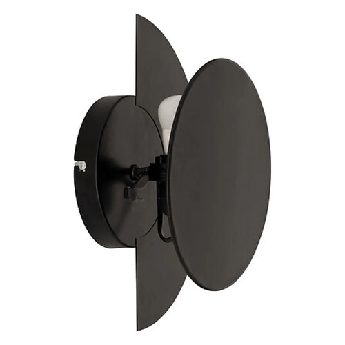 Applique Mysti nera - vista laterale sinistra doppio disco sfondo bianco