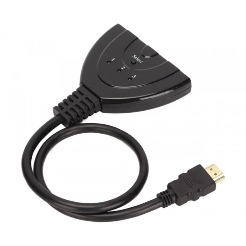 Switch HDMI 3 Ingressi 1 Uscita, 4K 30Hz, 1080p, Senza Alimentazione, per PS4 PS5 Xbox PC TV
