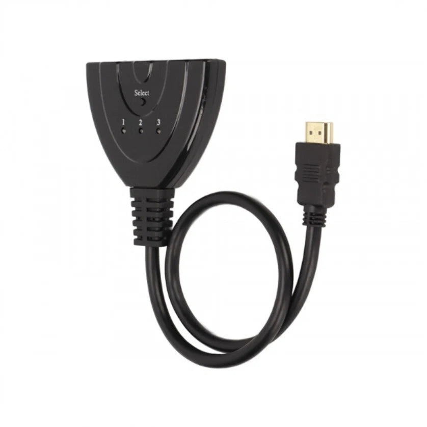 Switch HDMI 3 Ingressi 1 Uscita, 4K 30Hz, 1080p, Senza Alimentazione, per PS4 PS5 Xbox PC TV