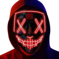 Maschera LED Halloween Purge in PVC, LED Rosso 3 Modalità, Tracolla Regolabile, per Feste Rave Party Carnevale