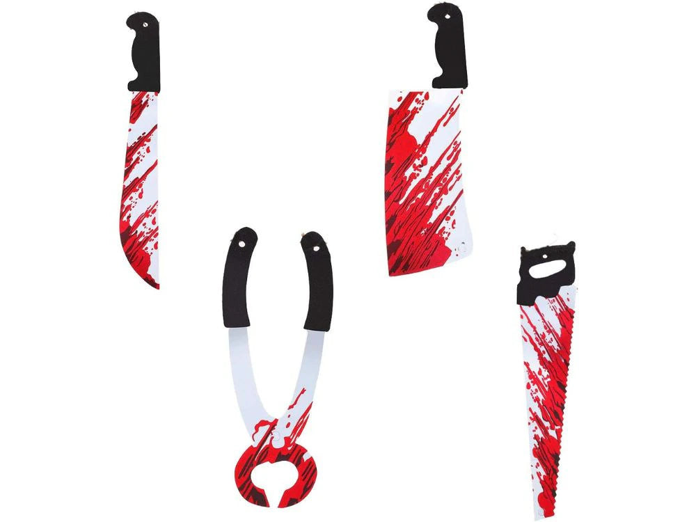 Ghirlanda Halloween Coltelli e Mannaia Insanguinata 2 Metri 8 Strumenti