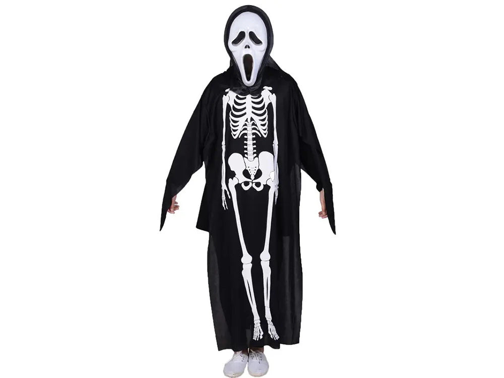 Costume da Scheletro Halloween Taglia Unica Manica Lunga