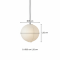 Lampada a Sospensione Lanterna Sfera in Carta, Struttura Acciaio/Ferro, Bianca — 3 Taglie S D35 M D45 L D60