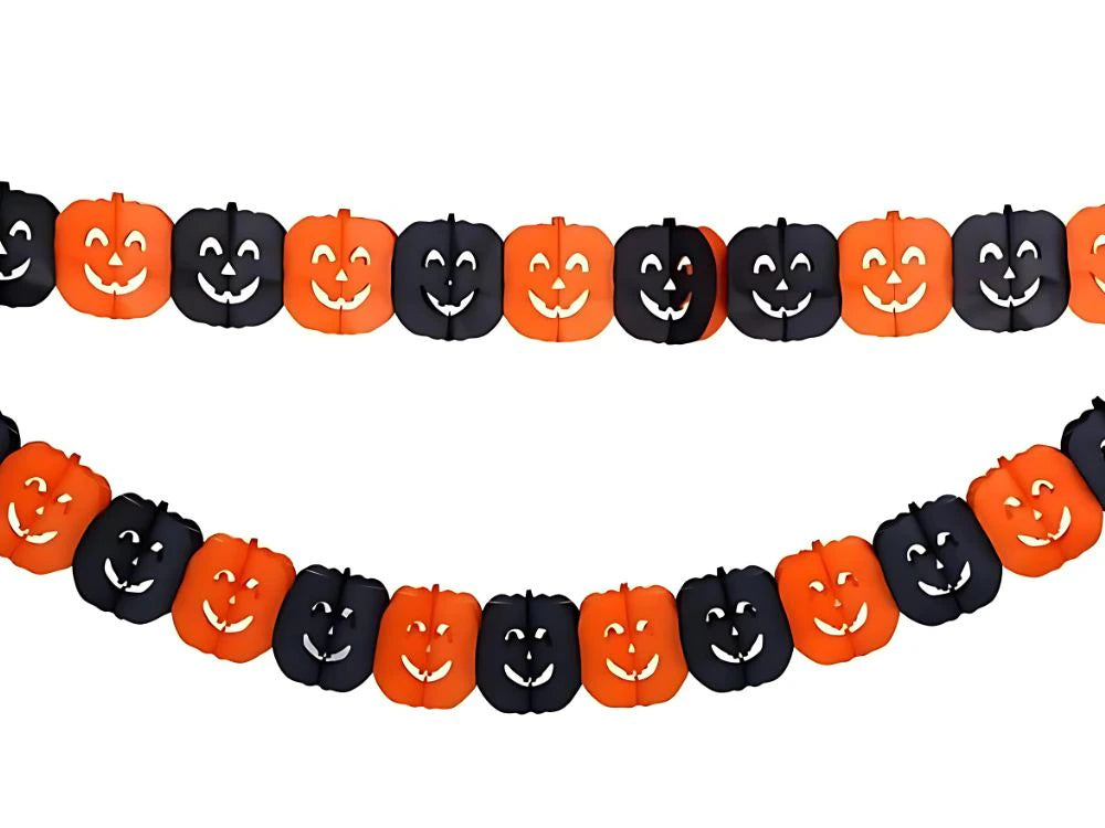 Ghirlanda Decorativa Halloween Zucca e Ragno 3 Metri Carta