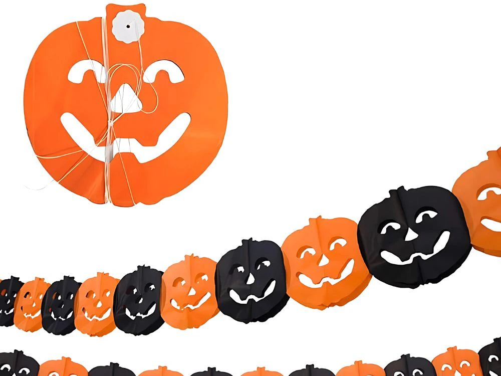 Ghirlanda Decorativa Halloween Zucca e Ragno 3 Metri Carta
