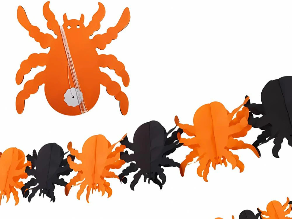 Ghirlanda Decorativa Halloween Zucca e Ragno 3 Metri Carta