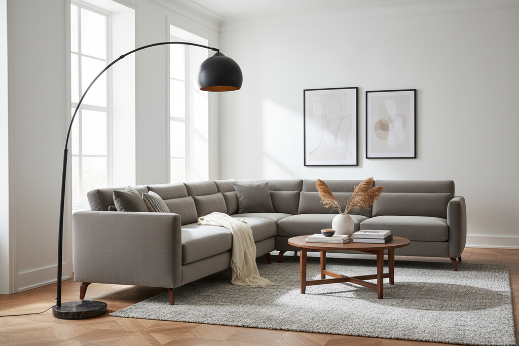 Lampada da Terra ad Arco Hyto in Marmo e Acciaio Nero, H178cm, Paralume Ø28,5cm Interno Oro, Attacco E27, Cavo 180cm