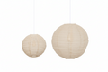Lampada a Sospensione Lanterna Sfera Jordy in Lino Beige, 2 Misure Ø43 Ø57cm, Uso Interno
