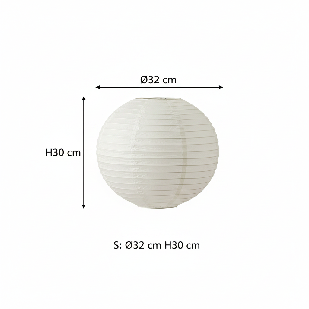 Lampada a Sospensione Lanterna Sfera Jordy in Lino Bianco, Disponibile in 3 Misure Ø32 Ø43 Ø57cm, Uso Interno