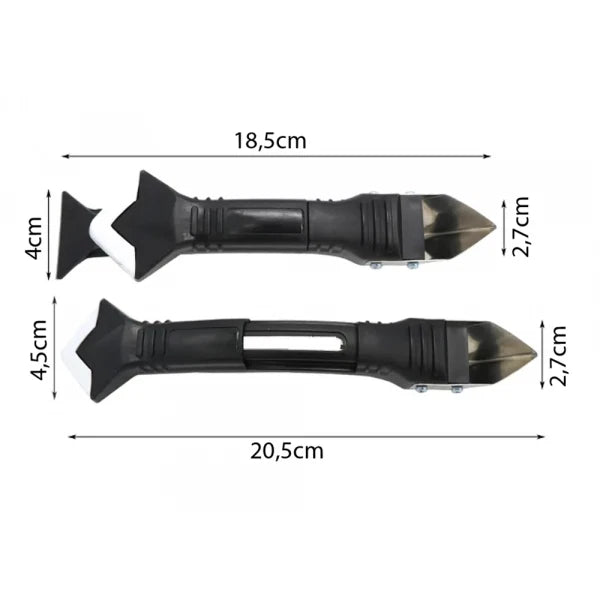 Kit Applicatore e Raschietto Silicone 3 in 1, 2 Utensili + 5 Profili, per Giunti Silicone Acrilico