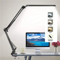 Lampada LED Scrivania con Braccio Flessibile e Morsetto, 80 LED, 10 Livelli, 3 Colori, 5,6W 230V, Nera