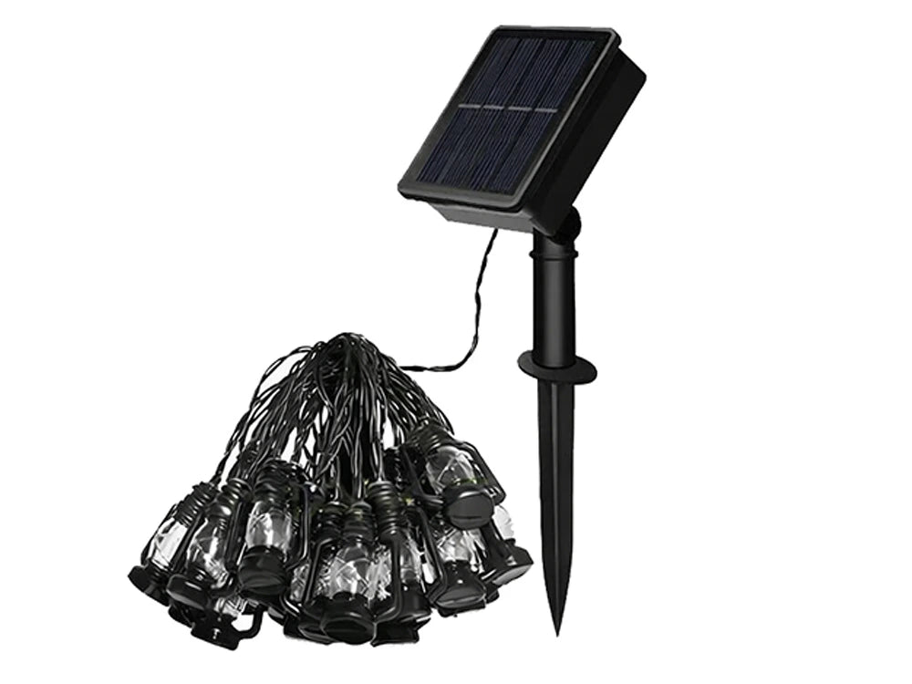 Luci Solari da Giardino LED Ghirlanda 20 Lanterne Balcone e Terrazza