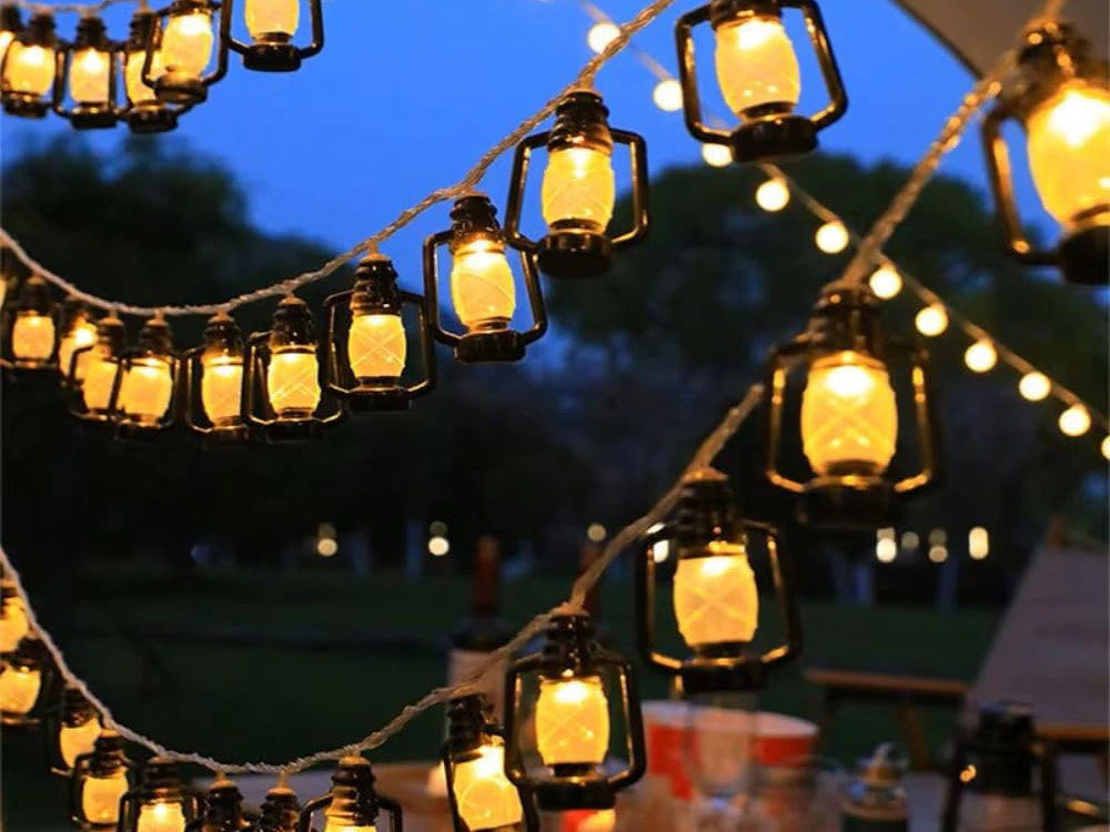 Luci Solari da Giardino LED Ghirlanda 20 Lanterne Balcone e Terrazza