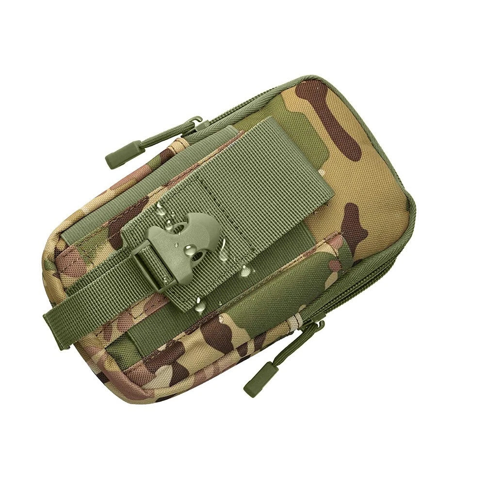 Marsupio Tattico Borsello da Cintura Verde Militare, Trekking e Campeggio, Unisex, 18x12x6cm