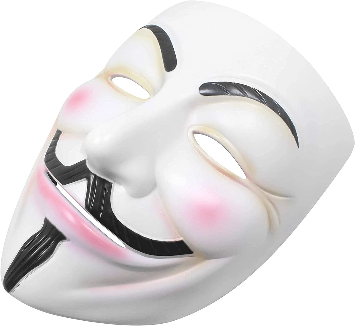 Maschera V per Vendetta Anonymous, 20x18,5cm, Bianca, per Carnevale, Halloween e Cosplay