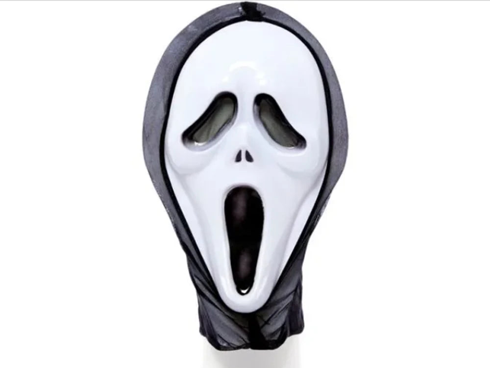 Maschera da Urlo Halloween, Taglia Universale, Bianco e Nero, 18x35cm