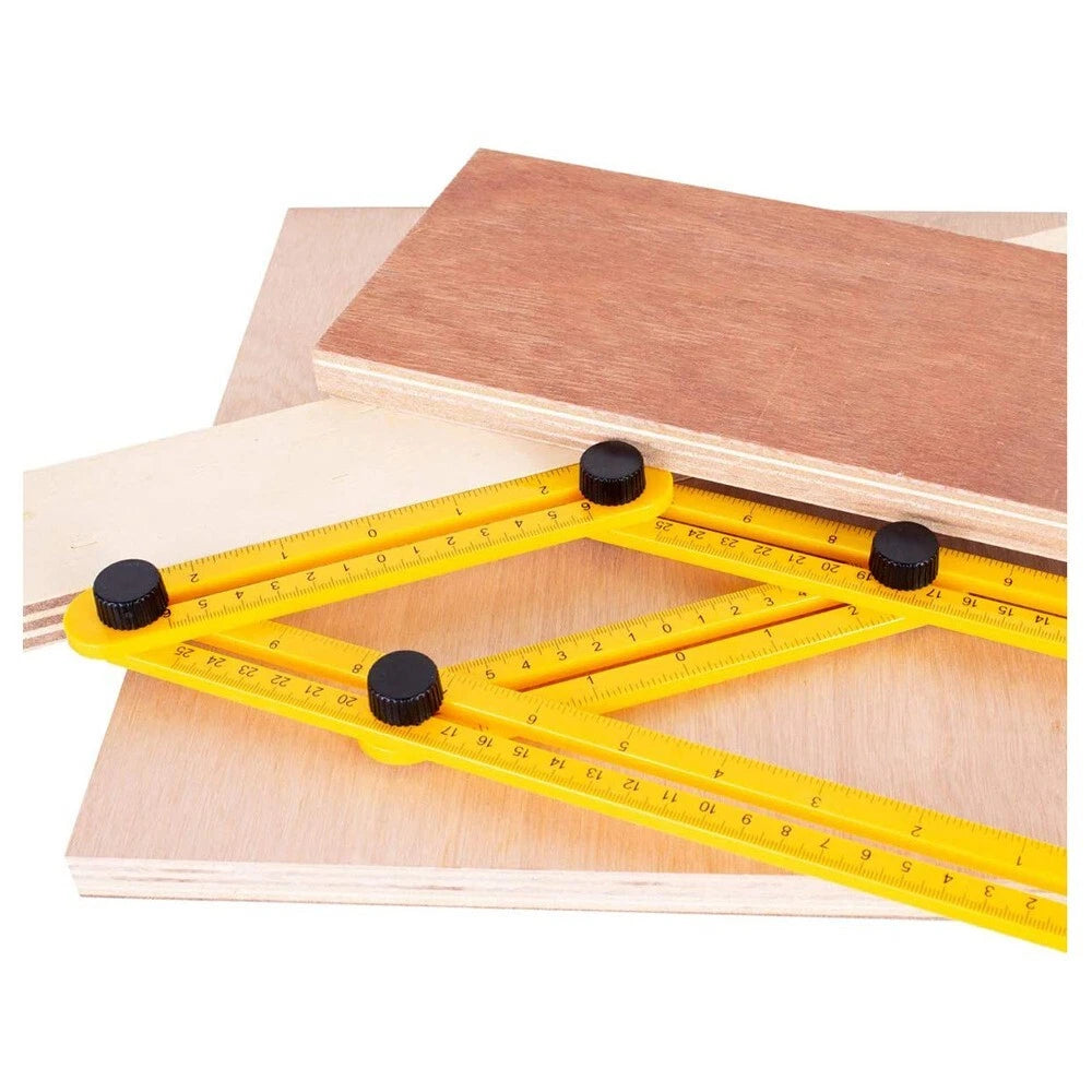 Righello Angolare Multifunzione Angleizer, 4 Lati Regolabili, 25cm, per Fai-da-Te e Artigiani