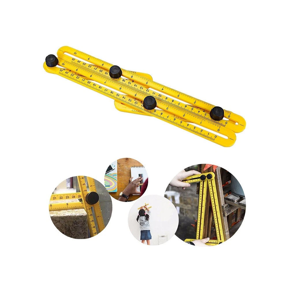 Righello Angolare Multifunzione Angleizer, 4 Lati Regolabili, 25cm, per Fai-da-Te e Artigiani