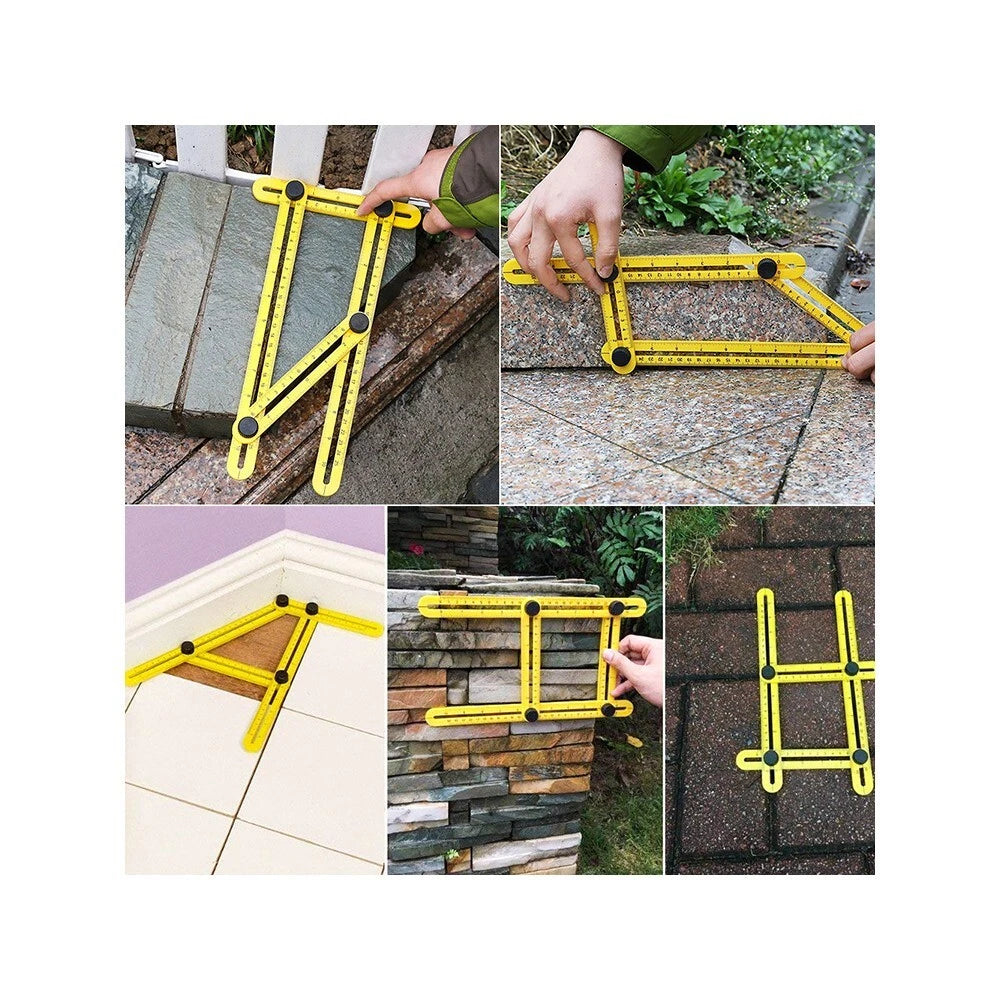 Righello Angolare Multifunzione Angleizer, 4 Lati Regolabili, 25cm, per Fai-da-Te e Artigiani