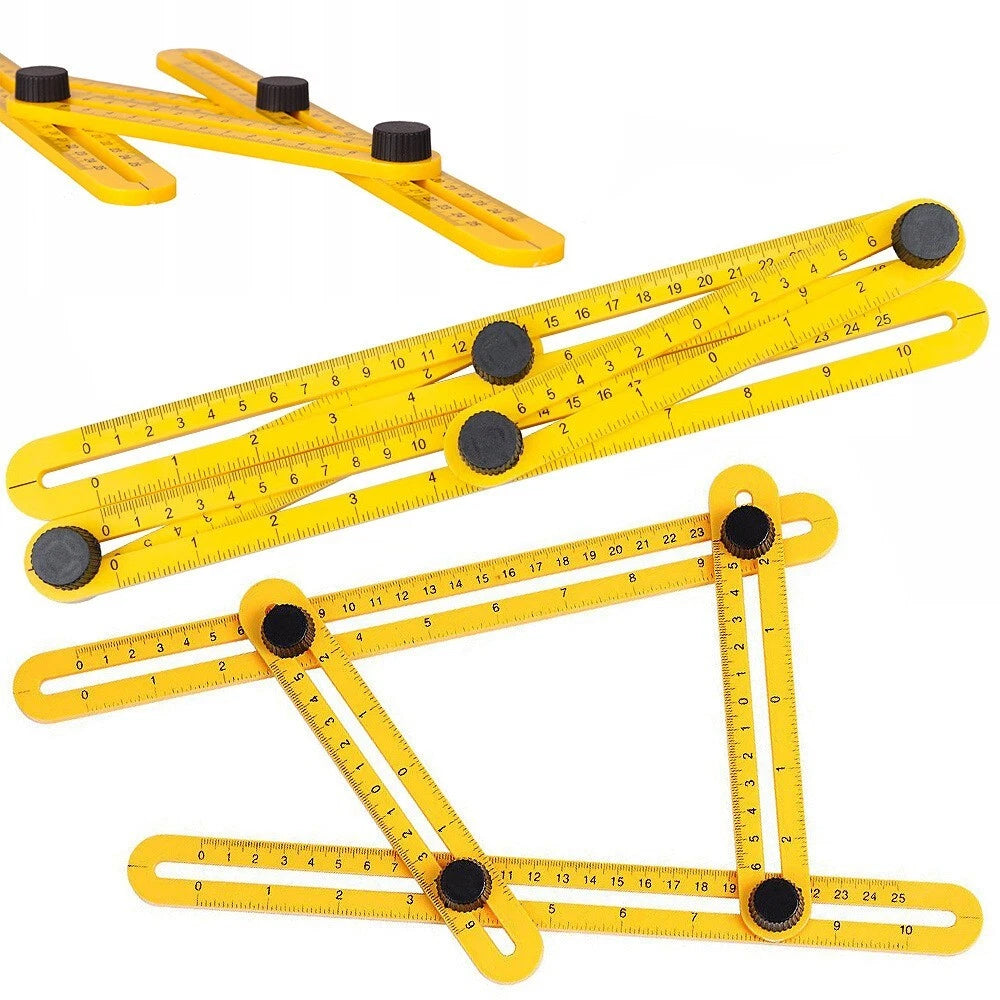 Righello Angolare Multifunzione Angleizer, 4 Lati Regolabili, 25cm, per Fai-da-Te e Artigiani