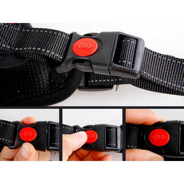 Pettorina per Cane Taglia XL, Senza Pressione, Riflettente, Regolabile, fino a 30kg, PP + Poliestere
