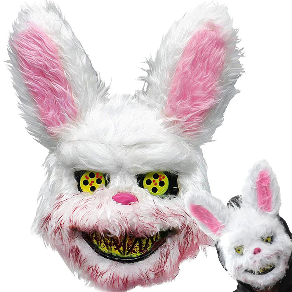 Maschera Halloween Coniglio Spettrale Mostro Psicopatico Taglia Unica