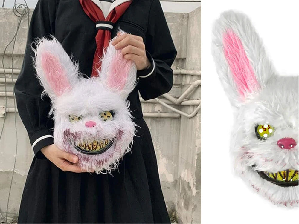 Maschera Halloween Coniglio Spettrale Mostro Psicopatico Taglia Unica