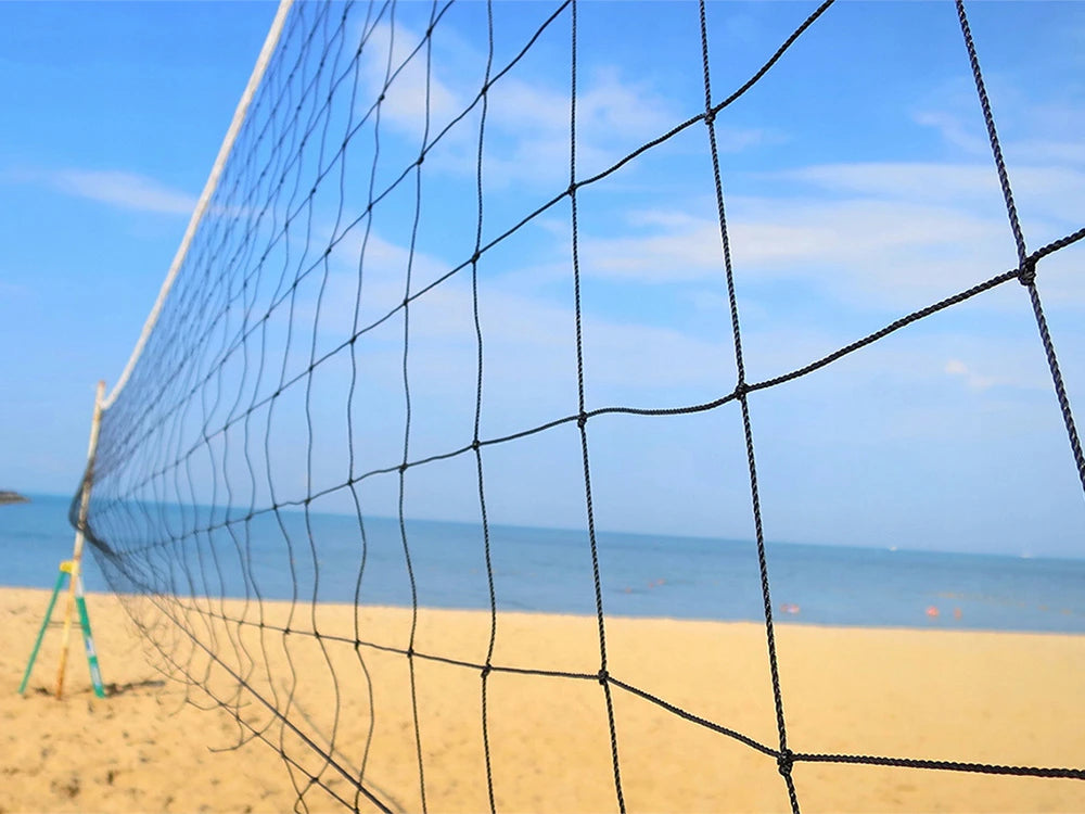 Rete da Pallavolo Professionale 9,5m x 1m, Maglia 14x14cm, Nera, Interno ed Esterno