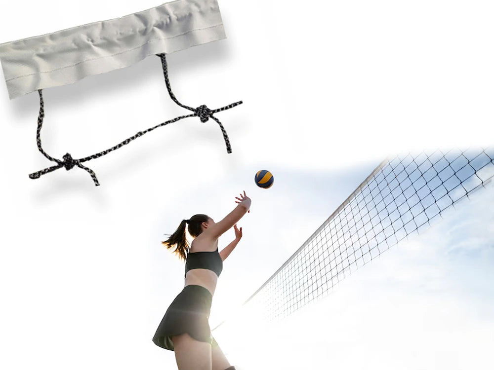 Rete da Pallavolo Professionale 9,5m x 1m, Maglia 14x14cm, Nera, Interno ed Esterno