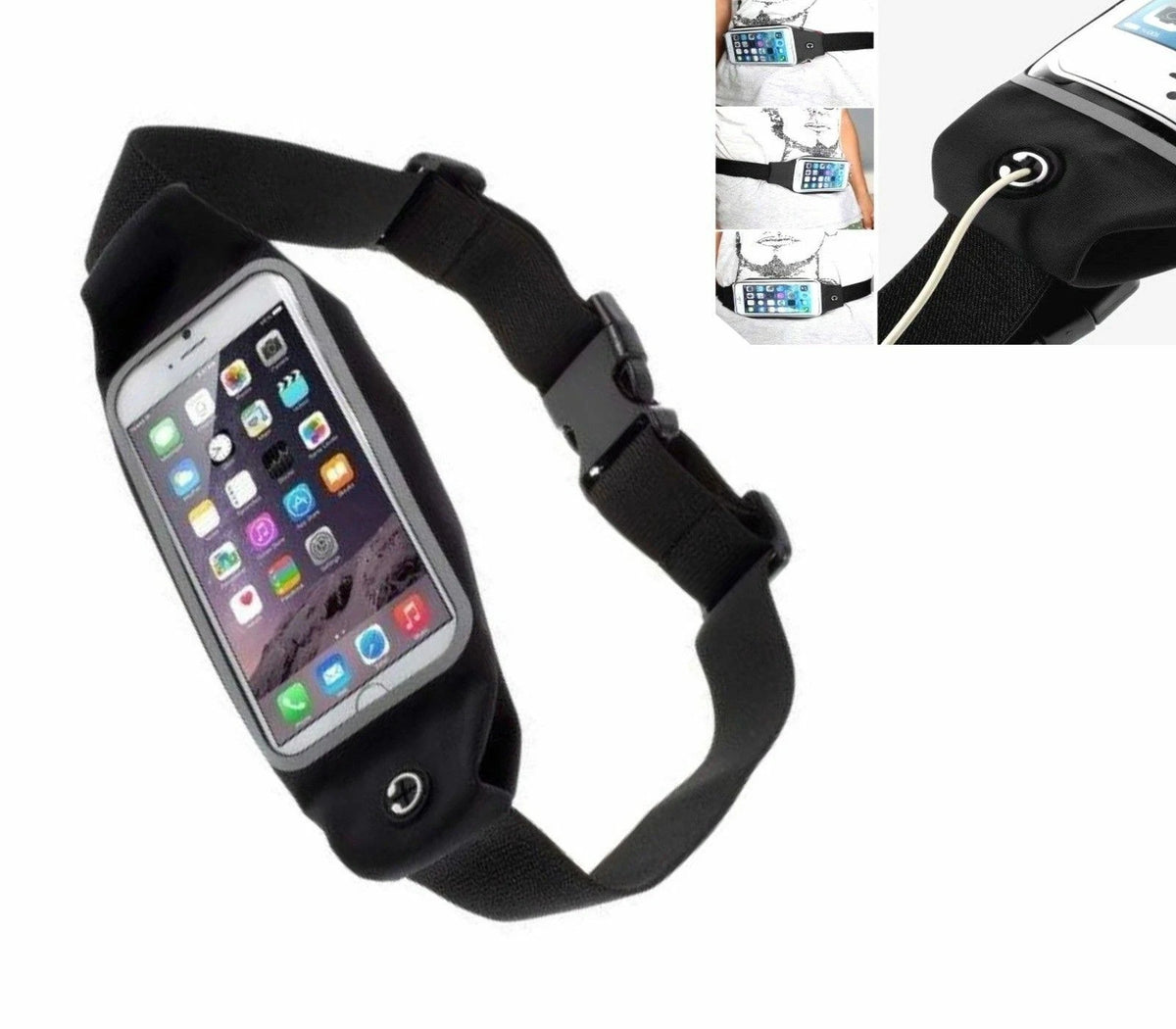 Marsupio Impermeabile Porta Smartphone fino a 5,5", Touch Screen, Uscita Cuffie, Fascia Regolabile, 6 Colori