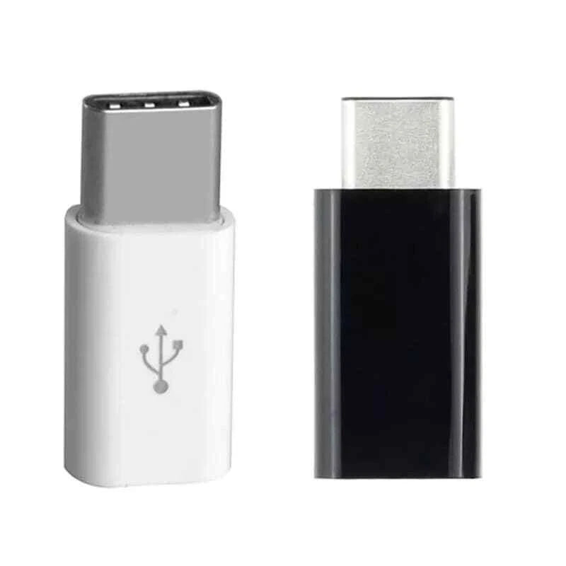 Adattatore Micro USB Femmina a USB Type-C Maschio, Convertitore Compatto, Nero o Bianco