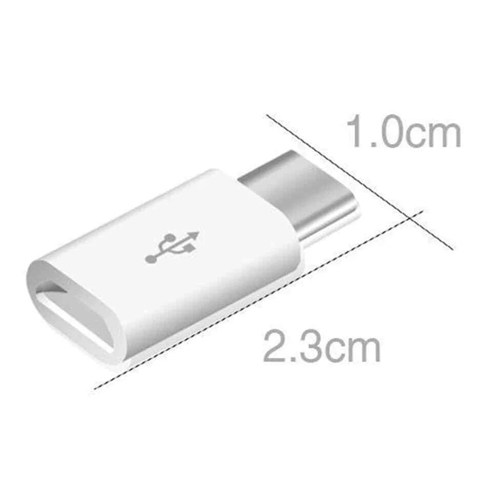 Adattatore Micro USB Femmina a USB Type-C Maschio, Convertitore Compatto, Nero o Bianco