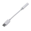 Adattatore Audio USB Type-C Maschio a Jack 3,5mm Femmina, 10cm, per Huawei Xiaomi Samsung Android, Nero o Bianco