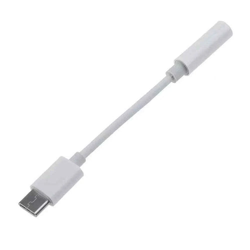 Adattatore Audio USB Type-C Maschio a Jack 3,5mm Femmina, 10cm, per Huawei Xiaomi Samsung Android, Nero o Bianco