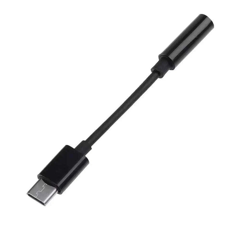 Adattatore Audio USB Type-C Maschio a Jack 3,5mm Femmina, 10cm, per Huawei Xiaomi Samsung Android, Nero o Bianco