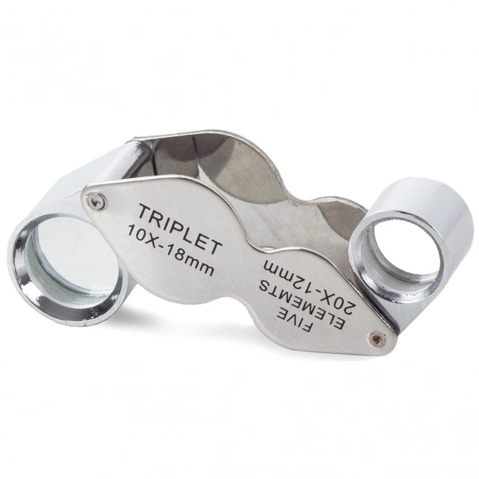 Lente di ingrandimento doppia pieghevole 10x-18x / 20x-12x per gioielli, monete