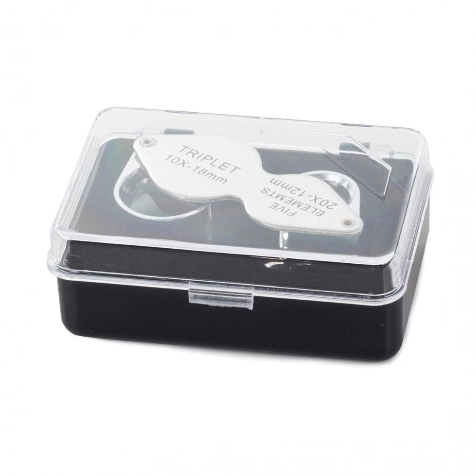 Lente di ingrandimento doppia pieghevole 10x-18x / 20x-12x per gioielli, monete