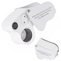 Lente di Ingrandimento Tascabile 30x+60x con 2 LED, Doppia Lente Pieghevole, Corpo Alluminio, Batterie Incluse