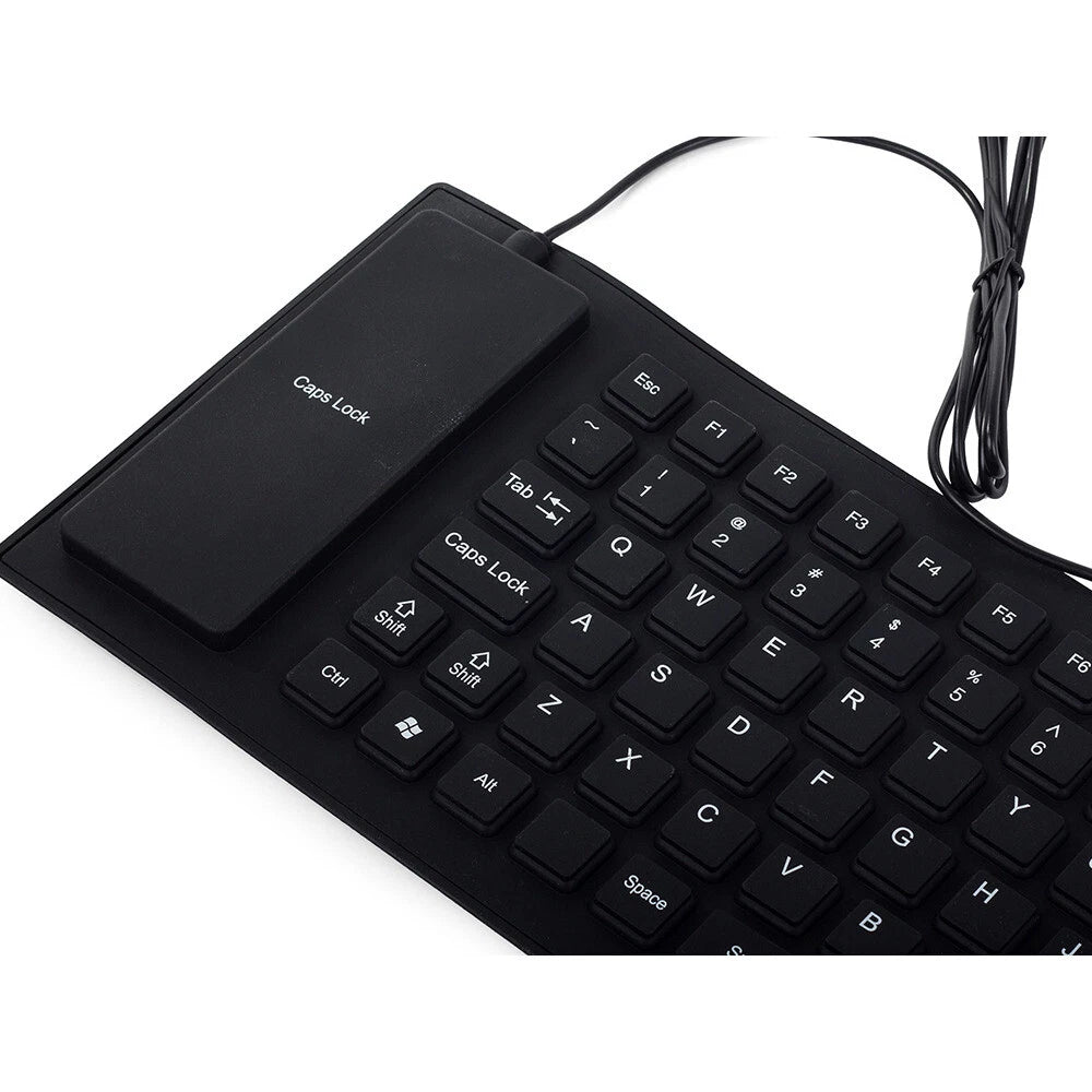 Tastiera USB Flessibile in Silicone, Impermeabile Antipolvere Silenziosa, Plug&Play CE, 35,5x13,5cm, Cavo 125cm