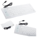 Tastiera USB Flessibile in Silicone Bianca, Impermeabile Antipolvere Silenziosa, Plug&Play CE, 35,5x13,5cm