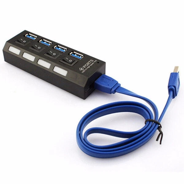 Hub usb 3.0 moltiplicatore 4 prese mutlipla per pc, notebook attacco usb