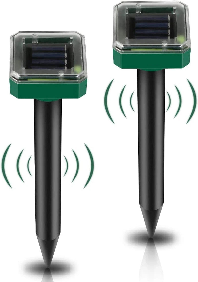 Repellente ad Ultrasuoni Solare per Talpe, Roditori e Serpenti, IP65, 650m², 400-1000Hz, per Giardino e Prato