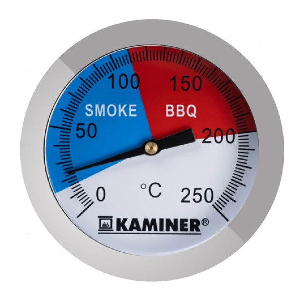 Termometro a Sonda per BBQ e Affumicatoio, Acciaio Inox, 0-250°C, Tolleranza ±1°C, 5x6,5cm