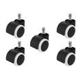 Set 5 ruote per sedia da ufficio rotelle nere kit ricambio poltrona girevole