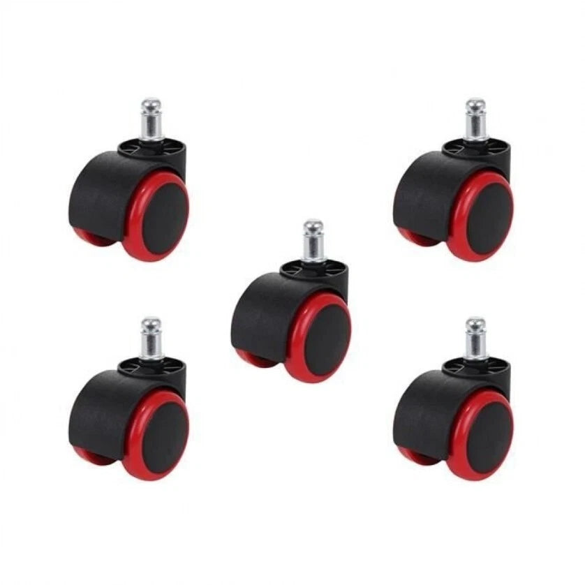 Set 5 ruote per sedia da ufficio rotelle nere kit ricambio poltrona girevole