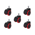 Set 5 ruote per sedia da ufficio rotelle nere kit ricambio poltrona girevole