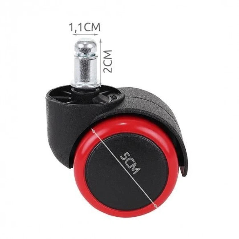 Set 5 ruote per sedia da ufficio rotelle nere kit ricambio poltrona girevole