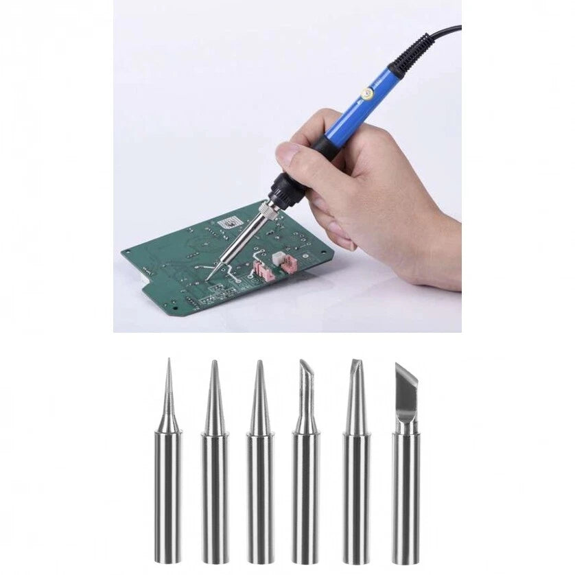 Saldatore a stagno professionale 60w temperatura regolabile kit 6 punte + base