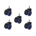 Set 5 ruote per sedia da ufficio rotelle nere kit ricambio poltrona girevole